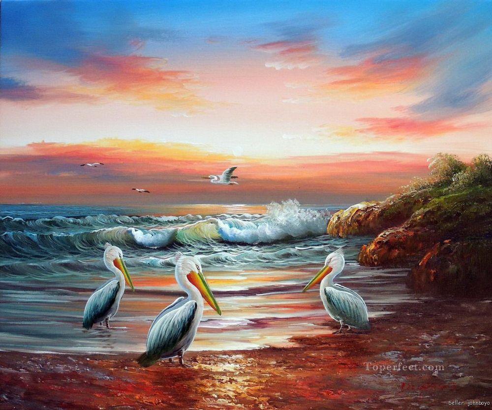 Seascape Bird Avian Oil Paintings